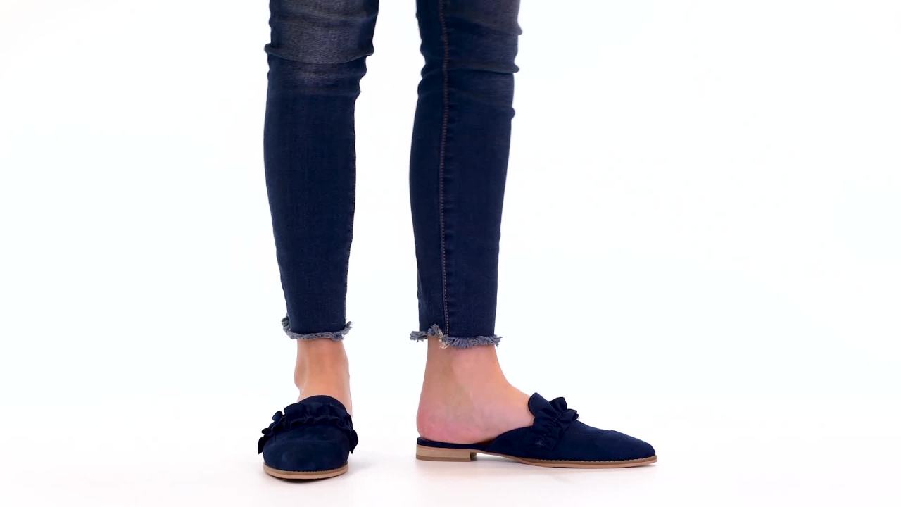 thumbnail video image 2 of Journee Womens Kessie Slip On Pointed Toe Mules Flats, 2 of 10