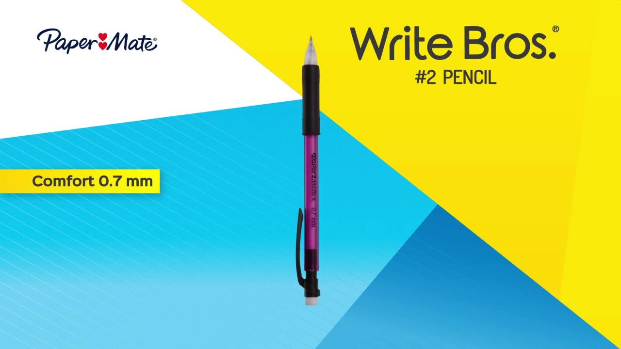 thumbnail video image 2 of Paper Mate Handwriting Triangular Mechanical Pencil Set with Lead & Eraser Refills, 1.3mm, Fun Barrel Colors, 8 Count, 2 of 9