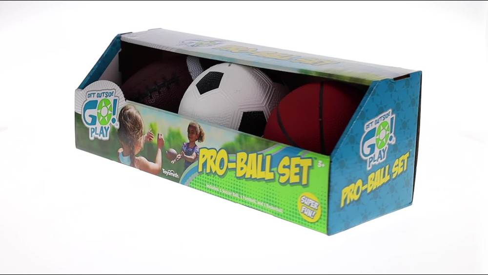 Toysmith Get Outside GO ProBall Set, Pack of 3 (5Inch Soccer Ball, 6.