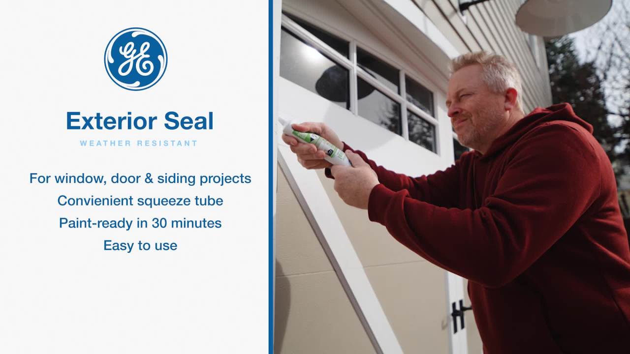 thumbnail video image 2 of GE Exterior Seal Window & Door, Pack of 1, White 5.5 oz Tube, 2 of 13