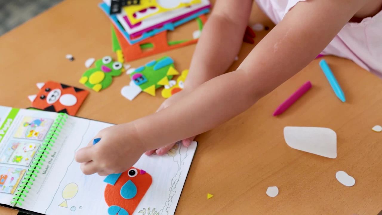 thumbnail video image 2 of Melissa & Doug On the Go Felt Friends Craft Activity Set With 188 Felt Stickers - FSC Certified, 2 of 10