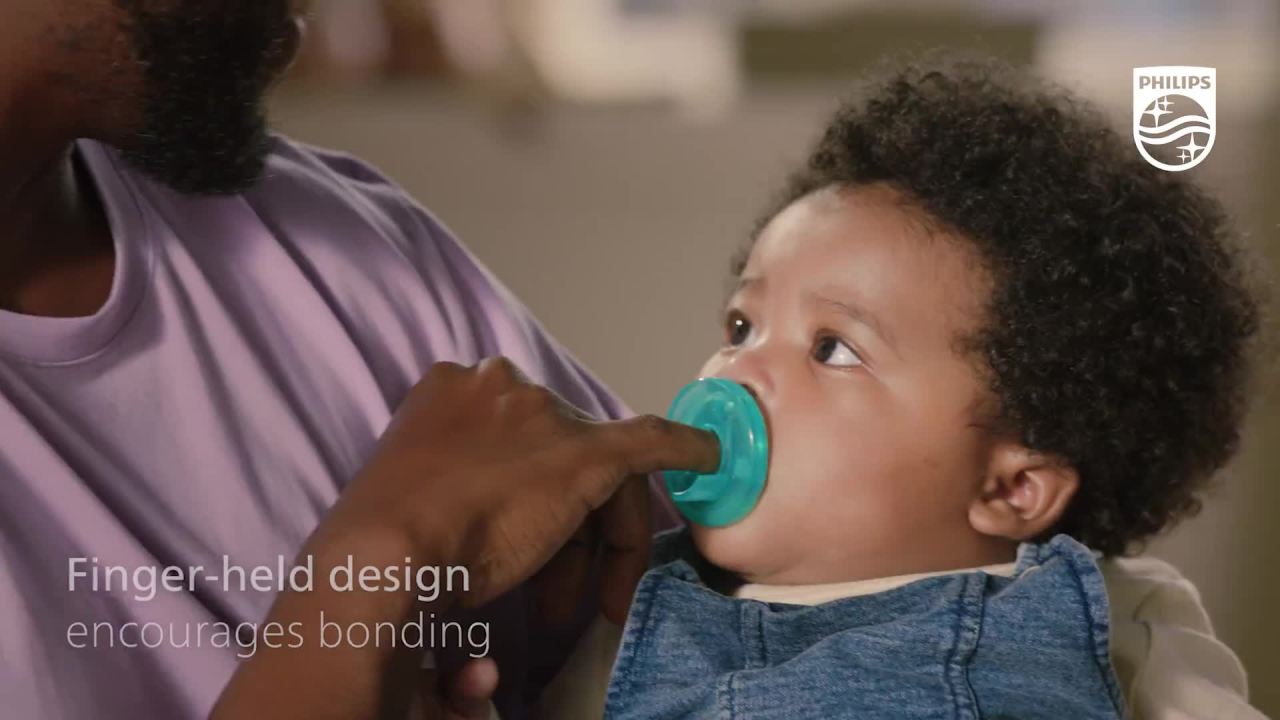 thumbnail video image 2 of Philips Avent Soothie Pacifier, 3-18 Months, Green, 2 Pack, SCF192/05, 2 of 16