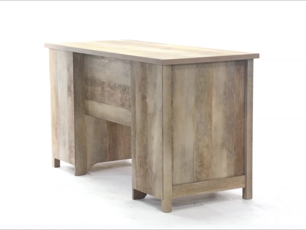 thumbnail video image 2 of Sauder 418326 Cannery Bridge Computer Desk, Lintel Oak® Finish, 2 of 16