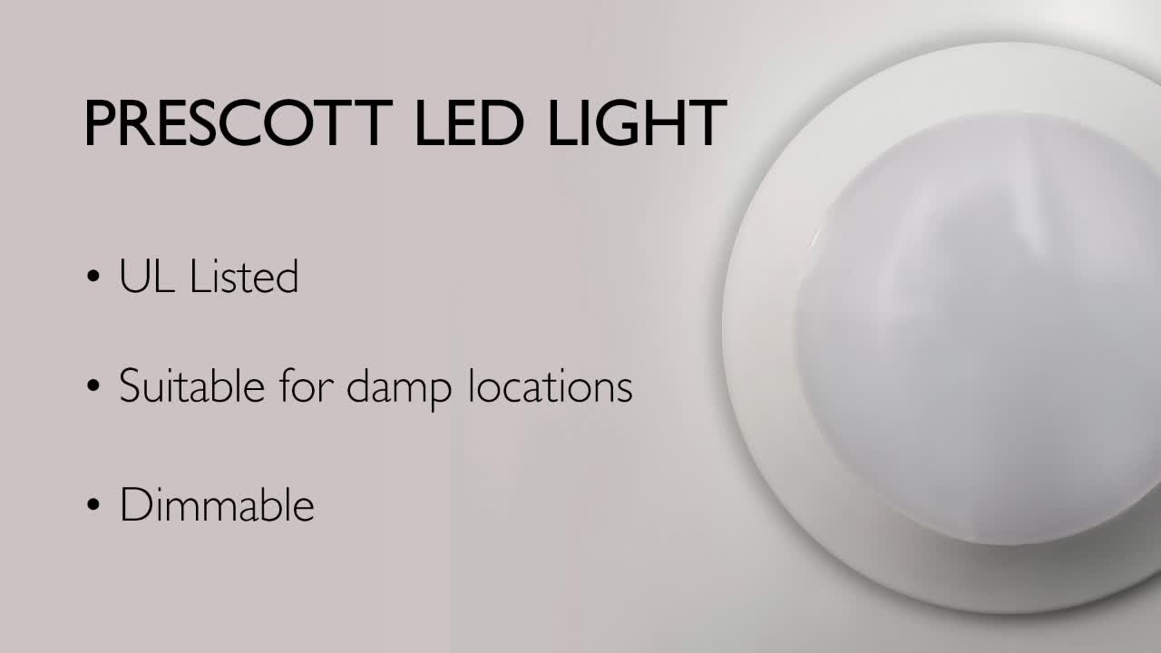 thumbnail video image 2 of Design House Prescott Ceiling Disk Light in Satin Nickel, LED Included, 2 of 19