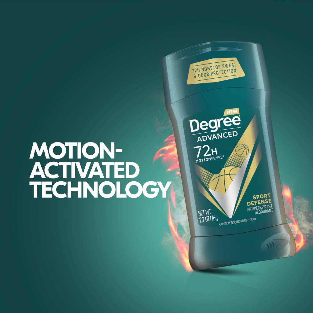 thumbnail video image 2 of Degree Men Advanced 72H Antiperspirant Deodorant Sport Defense, 2.7 oz, 2 of 10