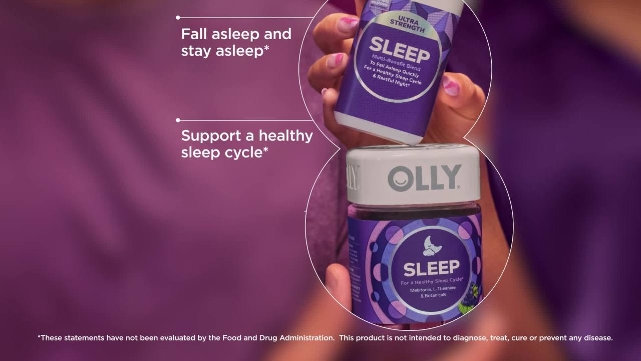 thumbnail video image 3 of OLLY Ultra Strength Sleep Softgel Supplement, Melatonin, Magnesium, L-Theanine, 60 Ct, 3 of 16
