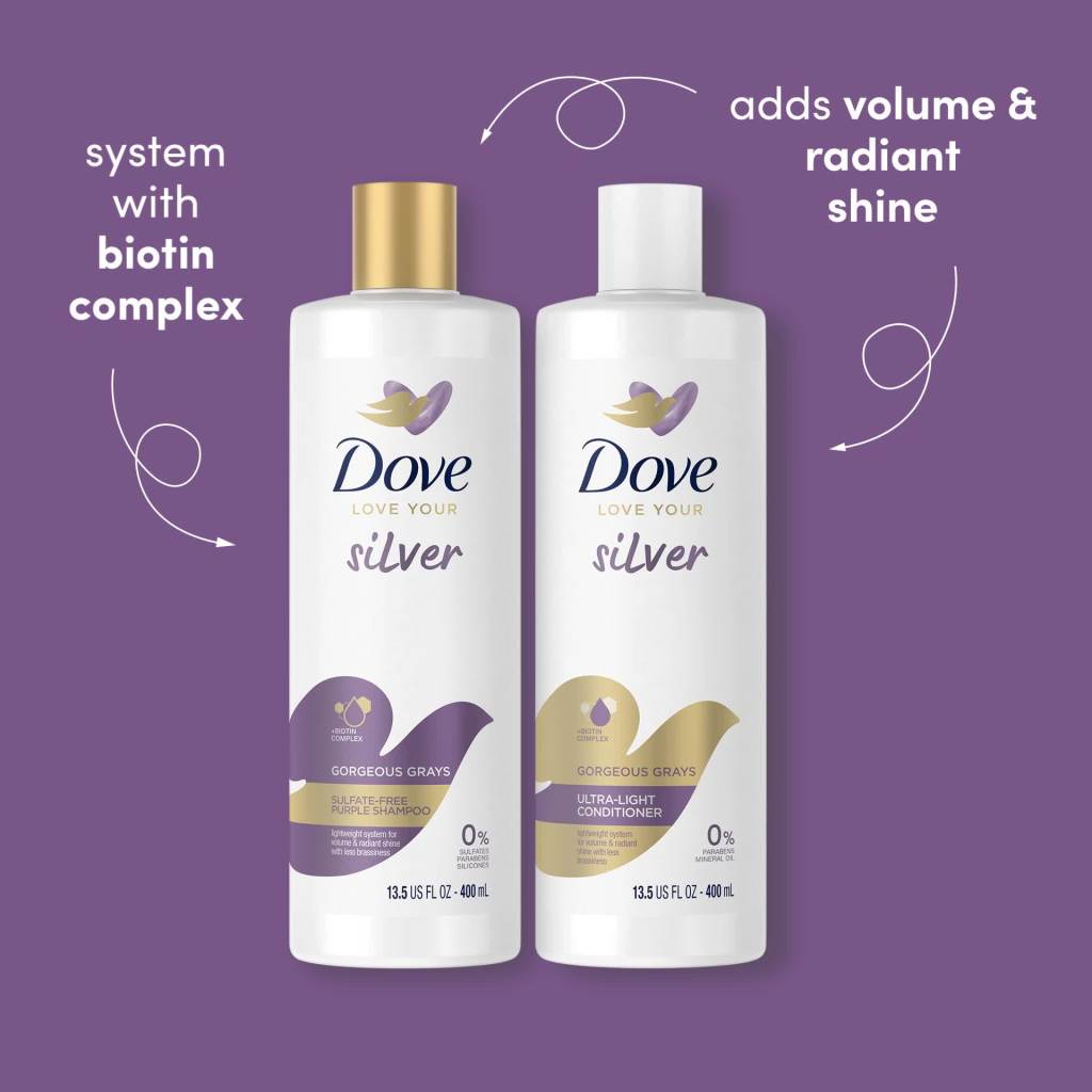 thumbnail video image 2 of Dove Love Your Silver Ultra Light Leave In Conditioner with Biotin Complex, 13.5 fl oz, 2 of 10