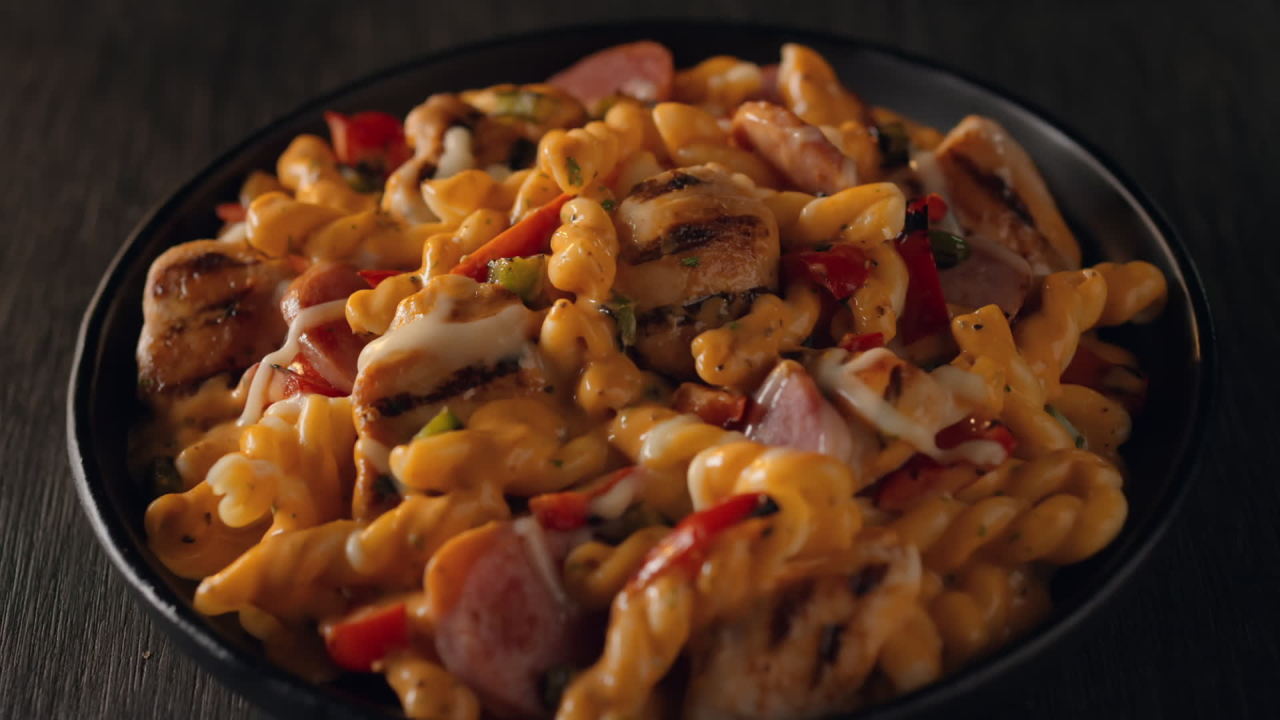 thumbnail video image 2 of DEVOUR Cajun-Style Alfredo with Smoked Sausage & Chicken Frozen Meal, 10 oz Box, 2 of 11