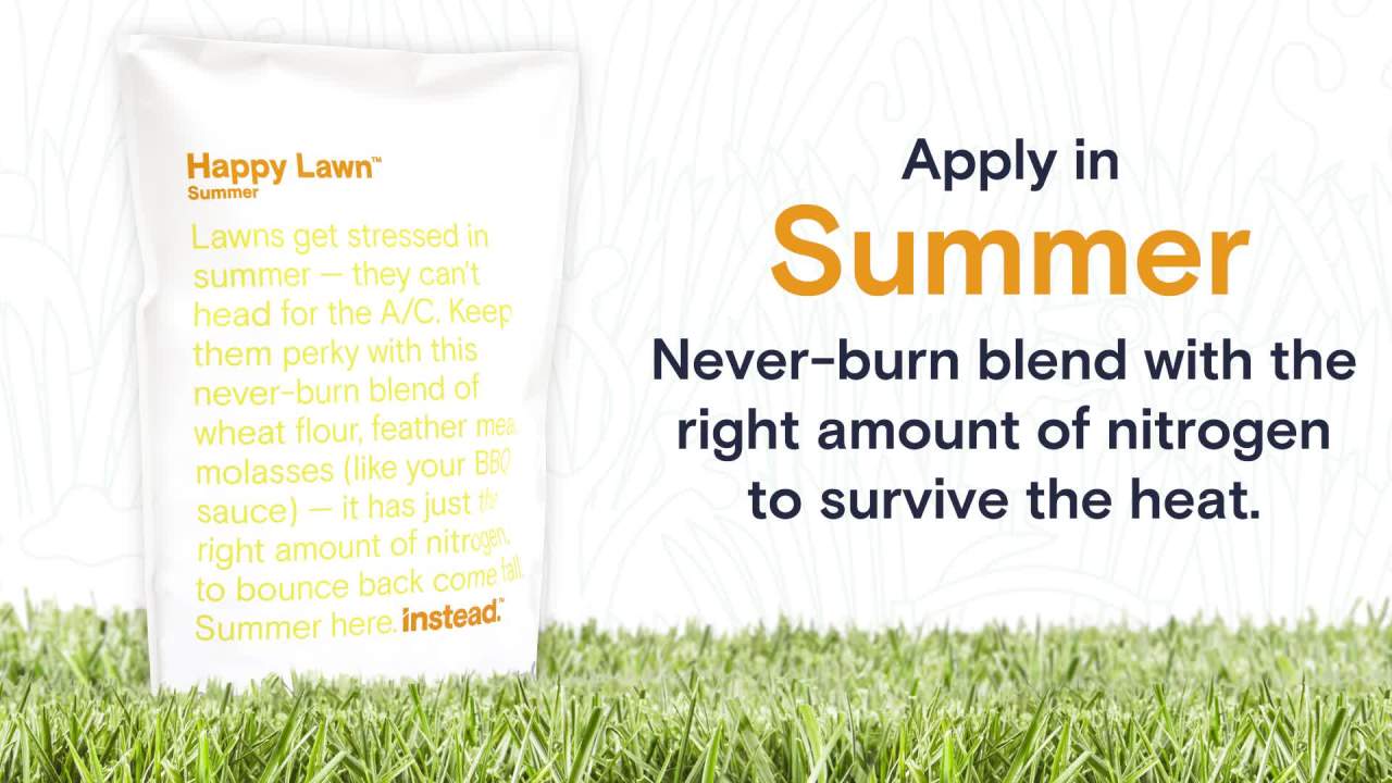 thumbnail video image 2 of Instead Happy Lawn Natural Summer Fertilizer, 25 lbs, 2 of 11
