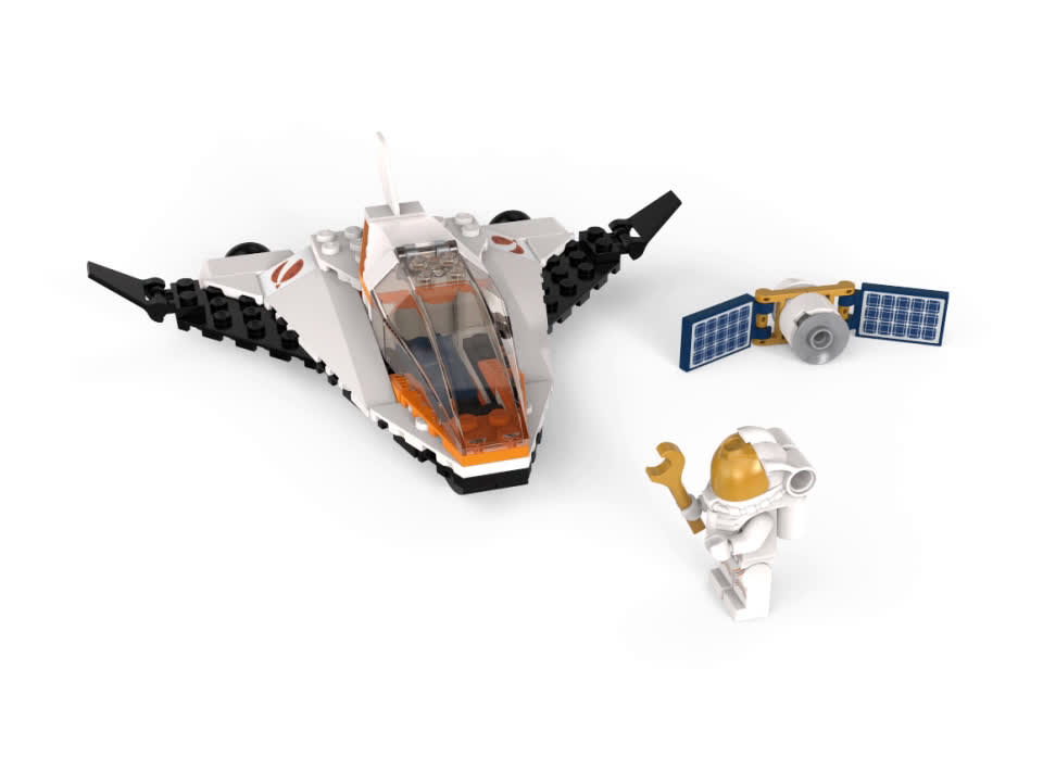 LEGO City Space Satellite Service Mission 60224 Space Shuttle Toy (84 Pieces) - image 2 of 8