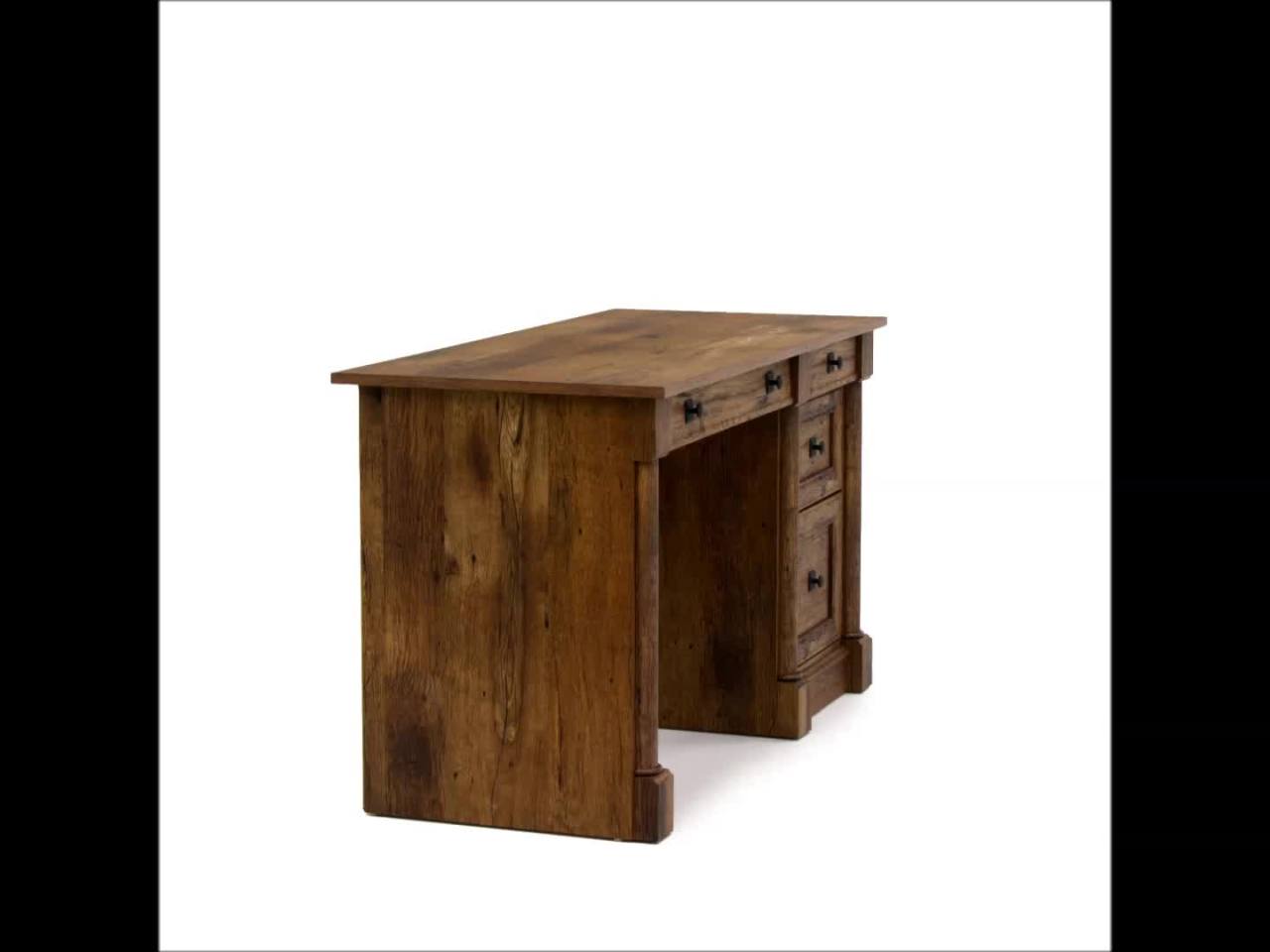 thumbnail video image 2 of Sauder Palladia Computer Desk, Vintage Oak Finish, 2 of 12