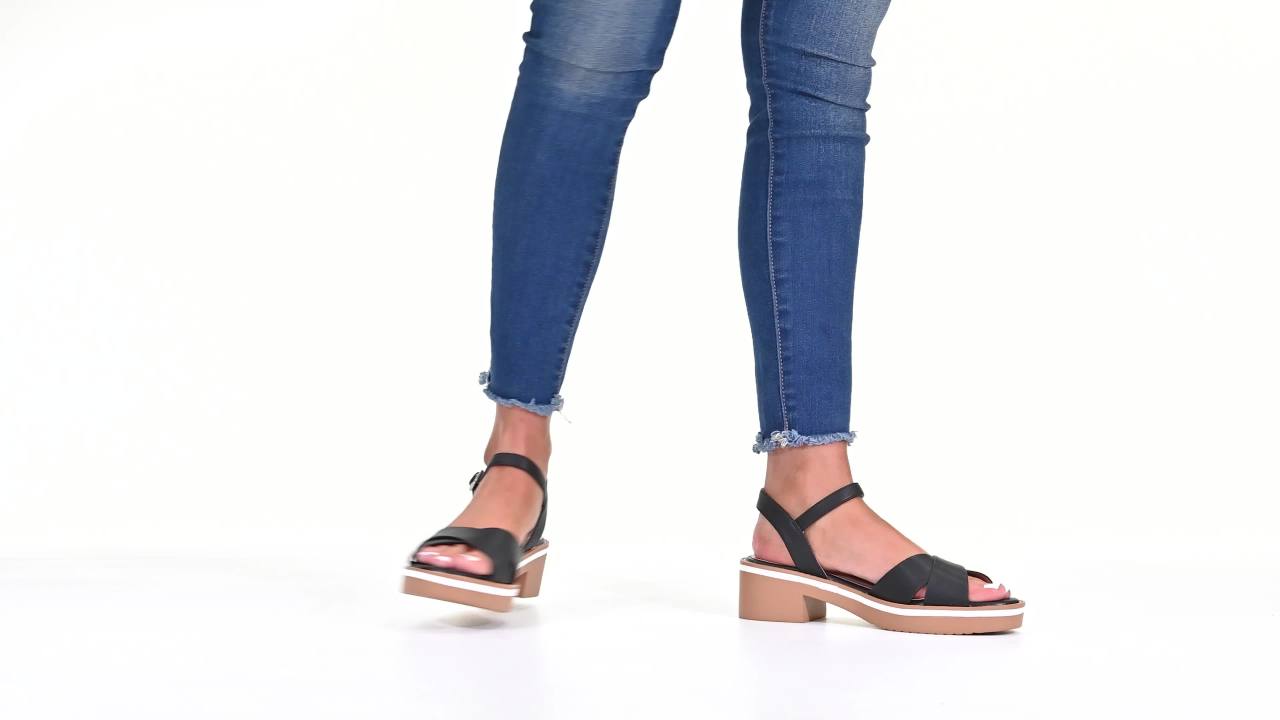 thumbnail video image 2 of Journee Womens Hilaree Ankle Strap Low Block Heel Sandals, 2 of 10