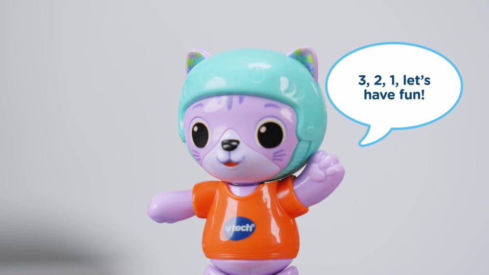 thumbnail video image 2 of VTech Pull Back Skater Cat Baby and Toddler Toys, 2 of 8