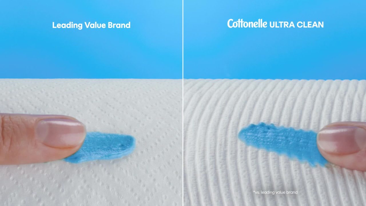 thumbnail video image 2 of Cottonelle Ultra Clean Toilet Paper, Strong Toilet Tissue, 12 Mega XL Rolls, 2 of 8