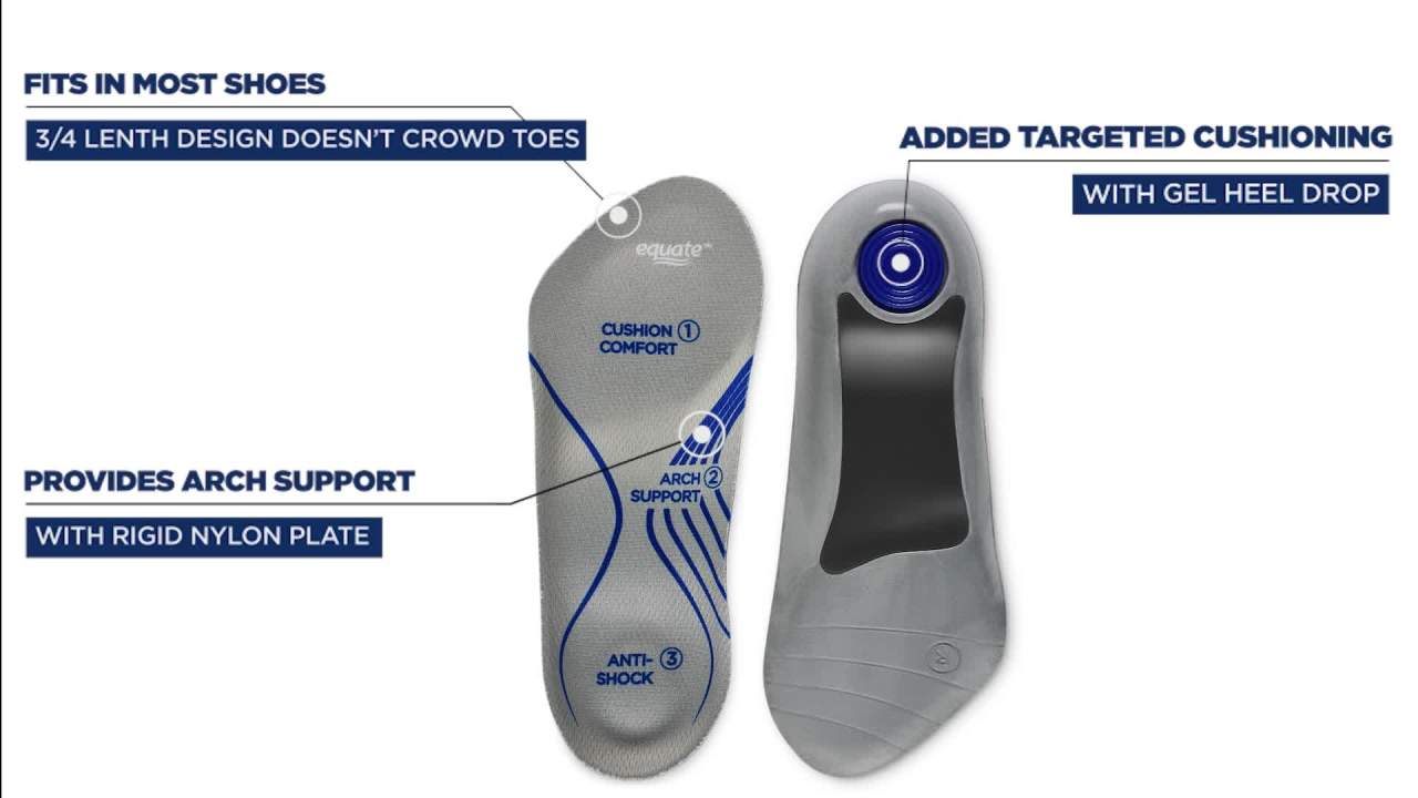 thumbnail video image 2 of Equate Plantar Fascia Foam and Gel Insole, Women's 5-11, 2 of 9