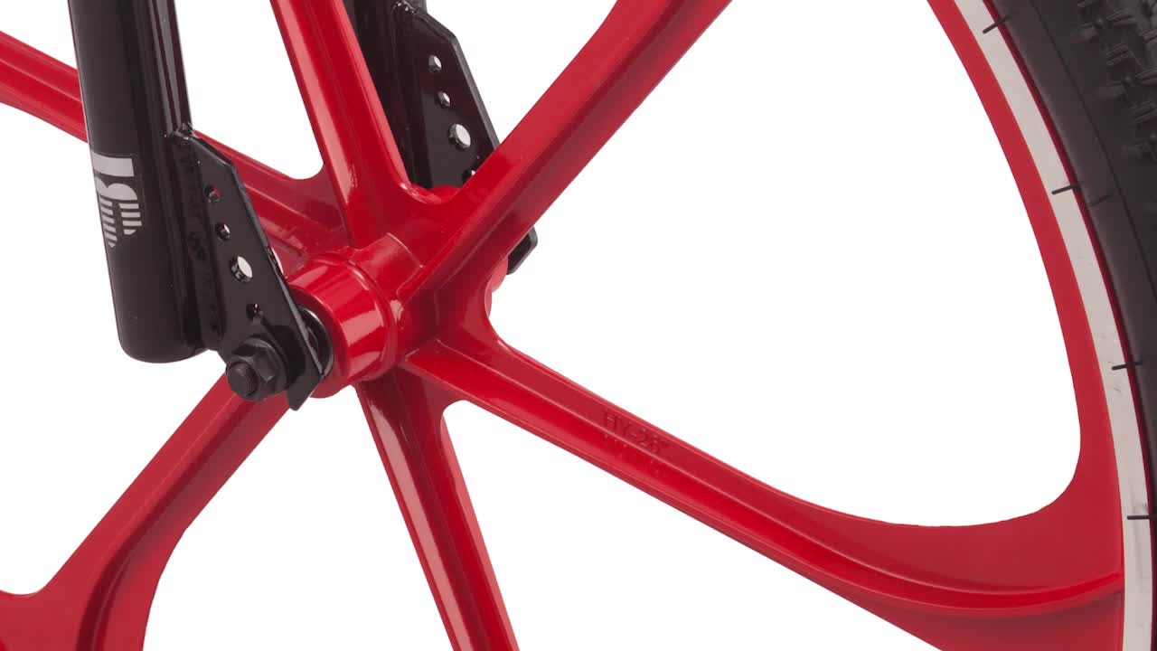 thumbnail video image 2 of Mongoose 26 In. Grudge Mag BMX Freestyle Bike, Single Speed, Red / Black, 2 of 10