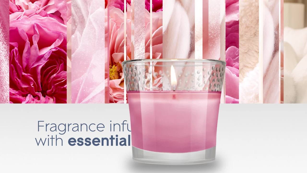thumbnail video image 2 of Glade Scented Candle Jar, Angel Whispers Scent, Fragrance Infused with Essential Oils, 3.4 oz, 2 of 18