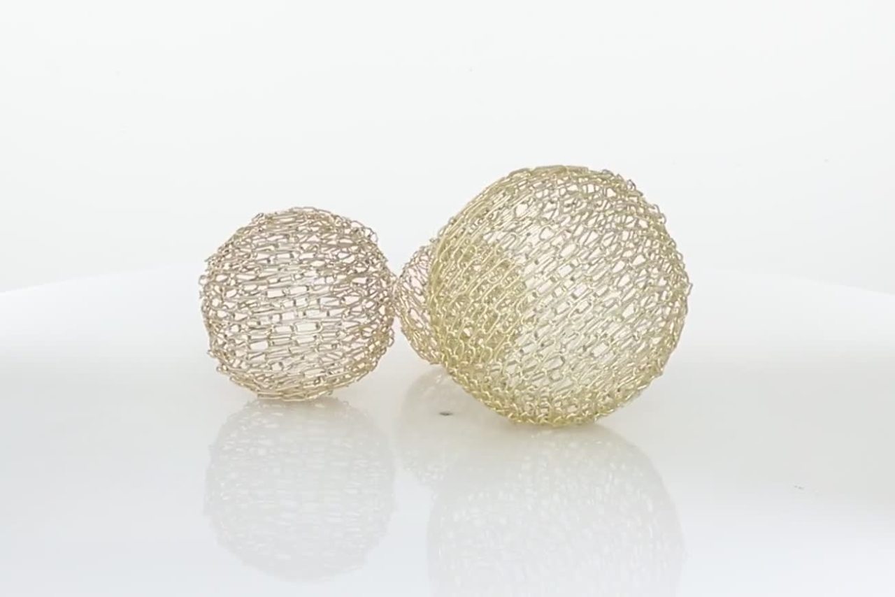 thumbnail video image 2 of 8", 6", 5"H Gold Metal Geometric Sculpture, by CosmoLiving by Cosmopolitan (3 Count), 2 of 8