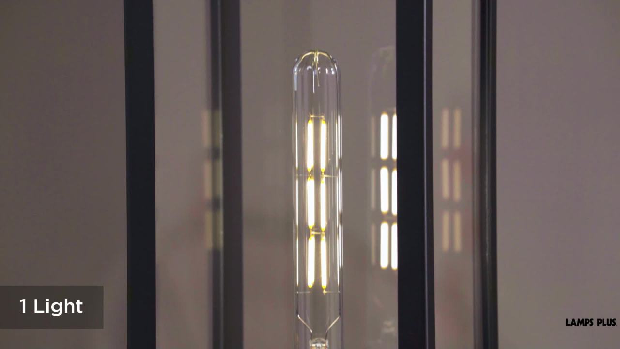 thumbnail video image 2 of John Timberland Modern Outdoor Pier Mount Light Matte Black 17" Clear Glass Shade for Post Exterior Barn Deck House Porch Yard, 2 of 8