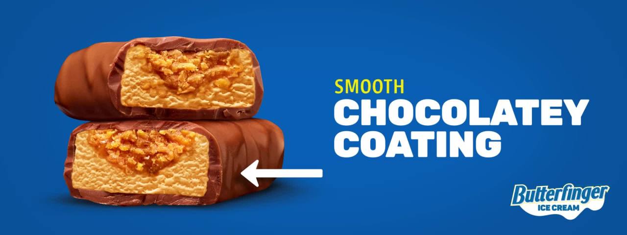 thumbnail video image 2 of Butterfinger Ice Cream Bars with Crispety, Crunchety Layer & Chocolatey Coating, 6 pack, Frozen Dessert, 2 of 12