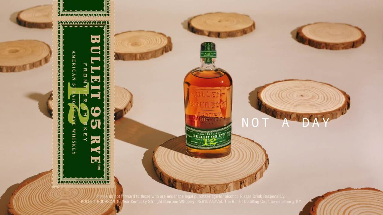 thumbnail video image 2 of Bulleit Rye Aged 12 Years Whiskey, 750 mL, 46% ABV, 2 of 6