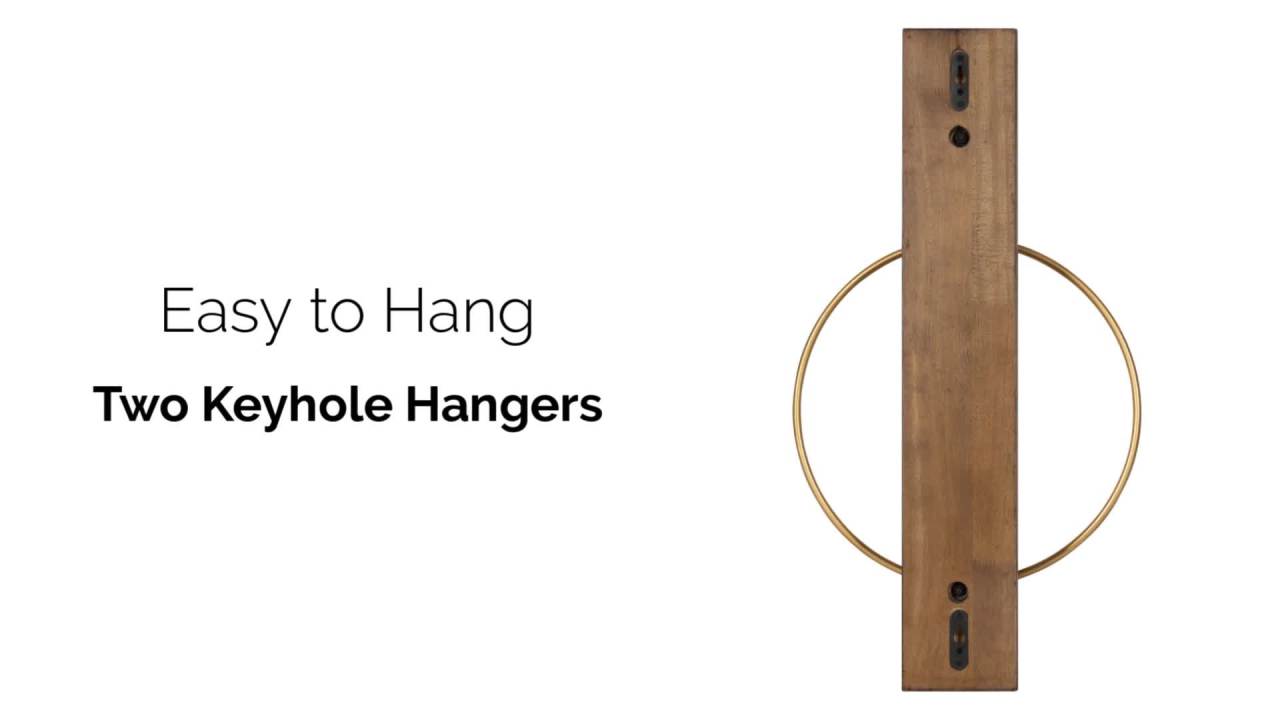 thumbnail video image 2 of Kate and Laurel Maxfield Wall Sconce Candle Holder, 23-3/4"H x 13"W x 5-1/2"D, Walnut Brown, 2 of 8