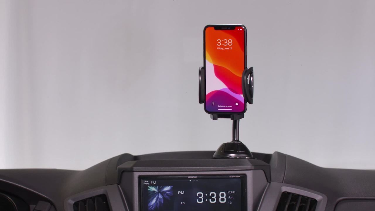 thumbnail video image 2 of Scosche IHW10-SP1 4-in-1 Stick Grip Suction Cup Vent/Dash/Windshield Mount Kit Black, 2 of 9