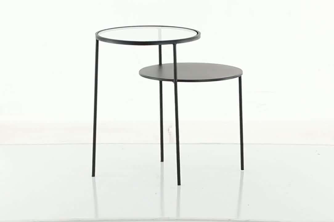 thumbnail video image 2 of DecMode 22" x 23" Black Metal Modern Accent Table, 2 of 12