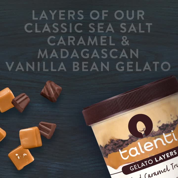 thumbnail video image 2 of Talenti Gelato Layers Salted Caramel Truffle Frozen Desserts, 11.4 oz, 2 of 12