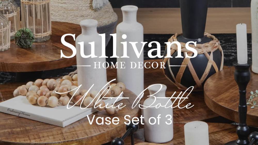 Sullivans Set of 3 Small Ceramic Bottle Vases 5"H, 7.5"H & 10"H Off-White - image 2 of 7
