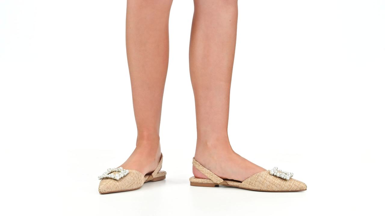 thumbnail video image 2 of Journee Womens Hannae Sling Back Pointed Toe Flats, Widths Available, 2 of 9