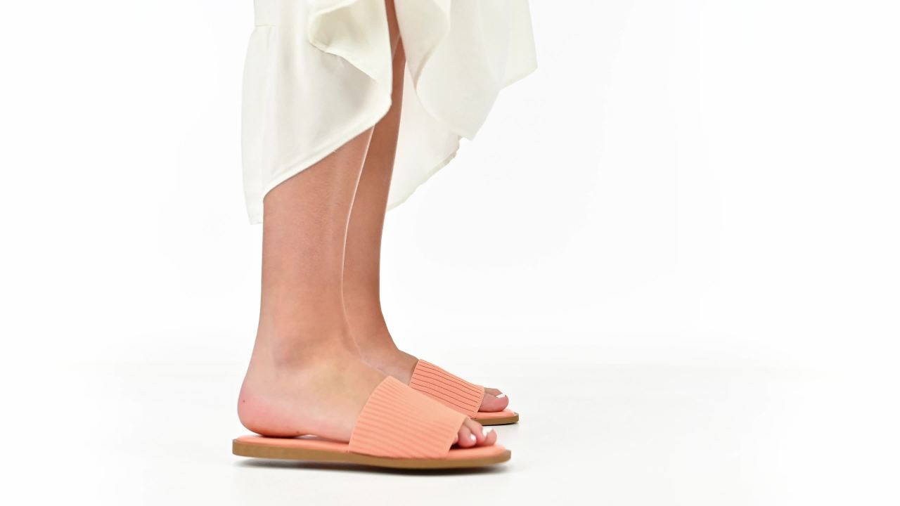 thumbnail video image 2 of Journee Collection Womens Prisilla Tru Comfort Foam Linen Slip On Slide Sandals, 2 of 7