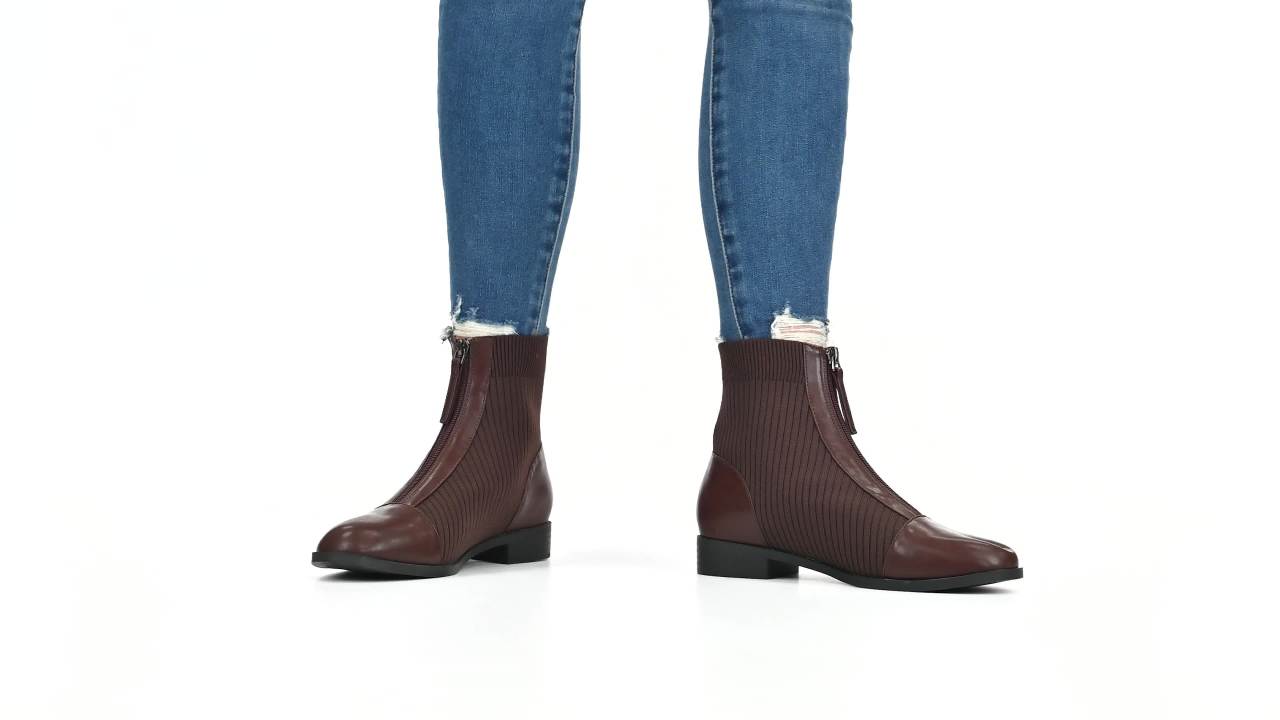 thumbnail video image 2 of Journee Womens Bexlie Front Zip Stacked Heel Booties, 2 of 10