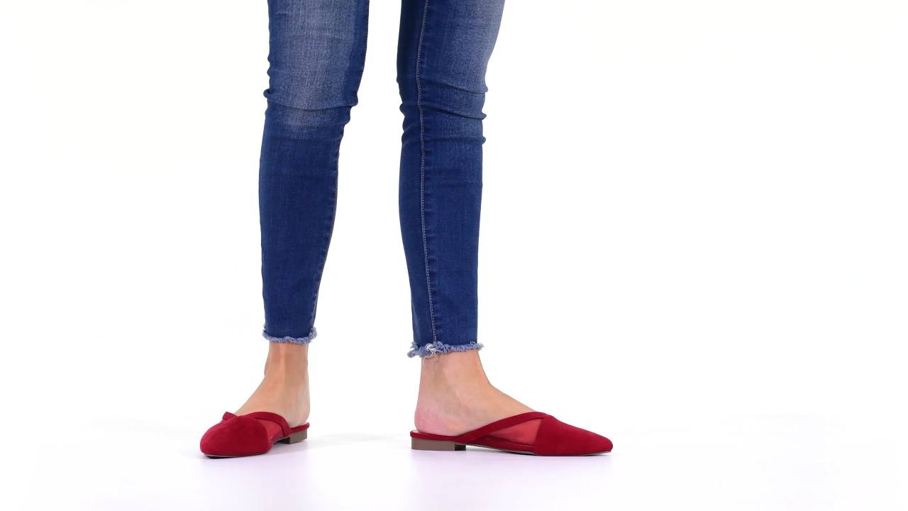 thumbnail video image 2 of Journee Womens Reeo Slip On Pointed Toe Mules Flats, 2 of 10