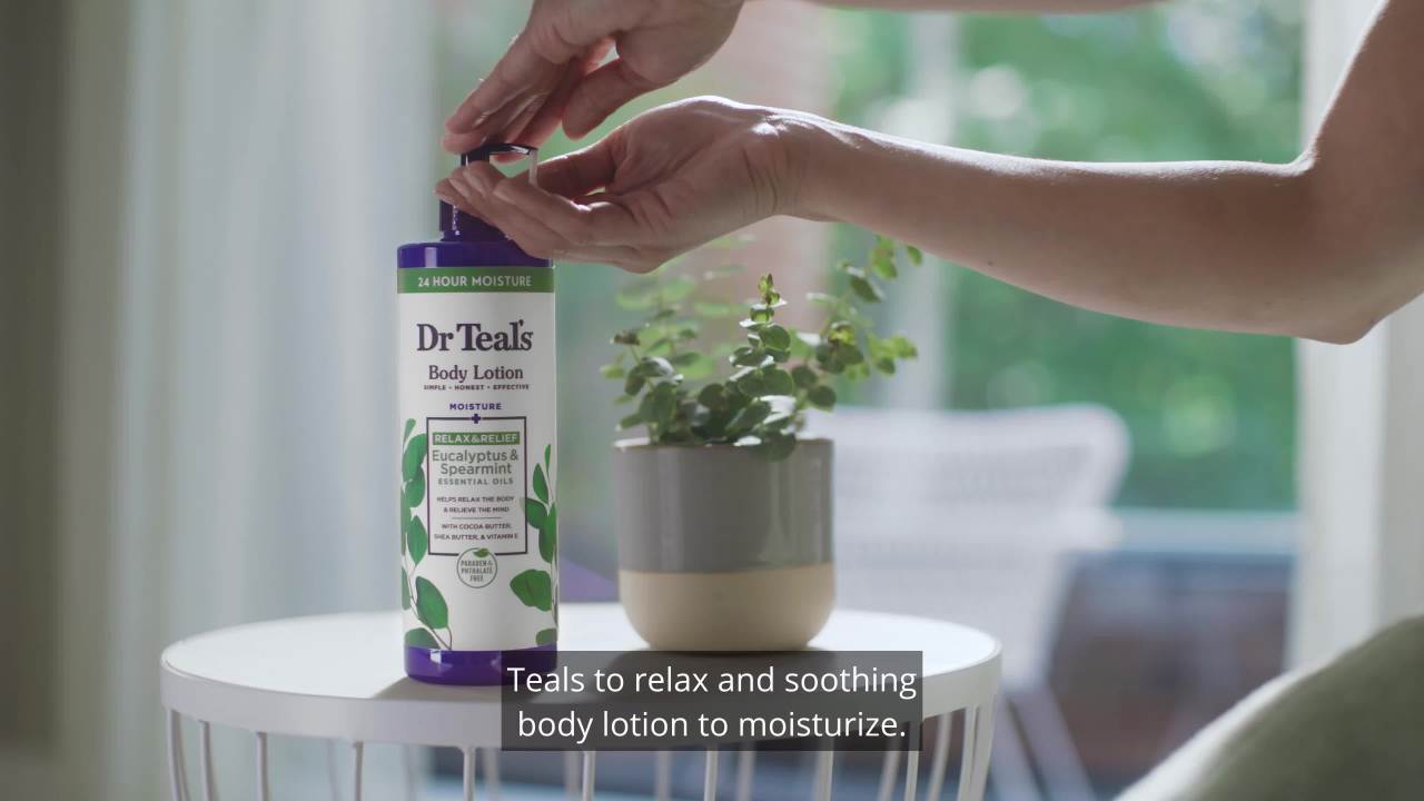 thumbnail video image 2 of Dr Teal's Eucalyptus Body Lotion, 16 oz, 2 of 4
