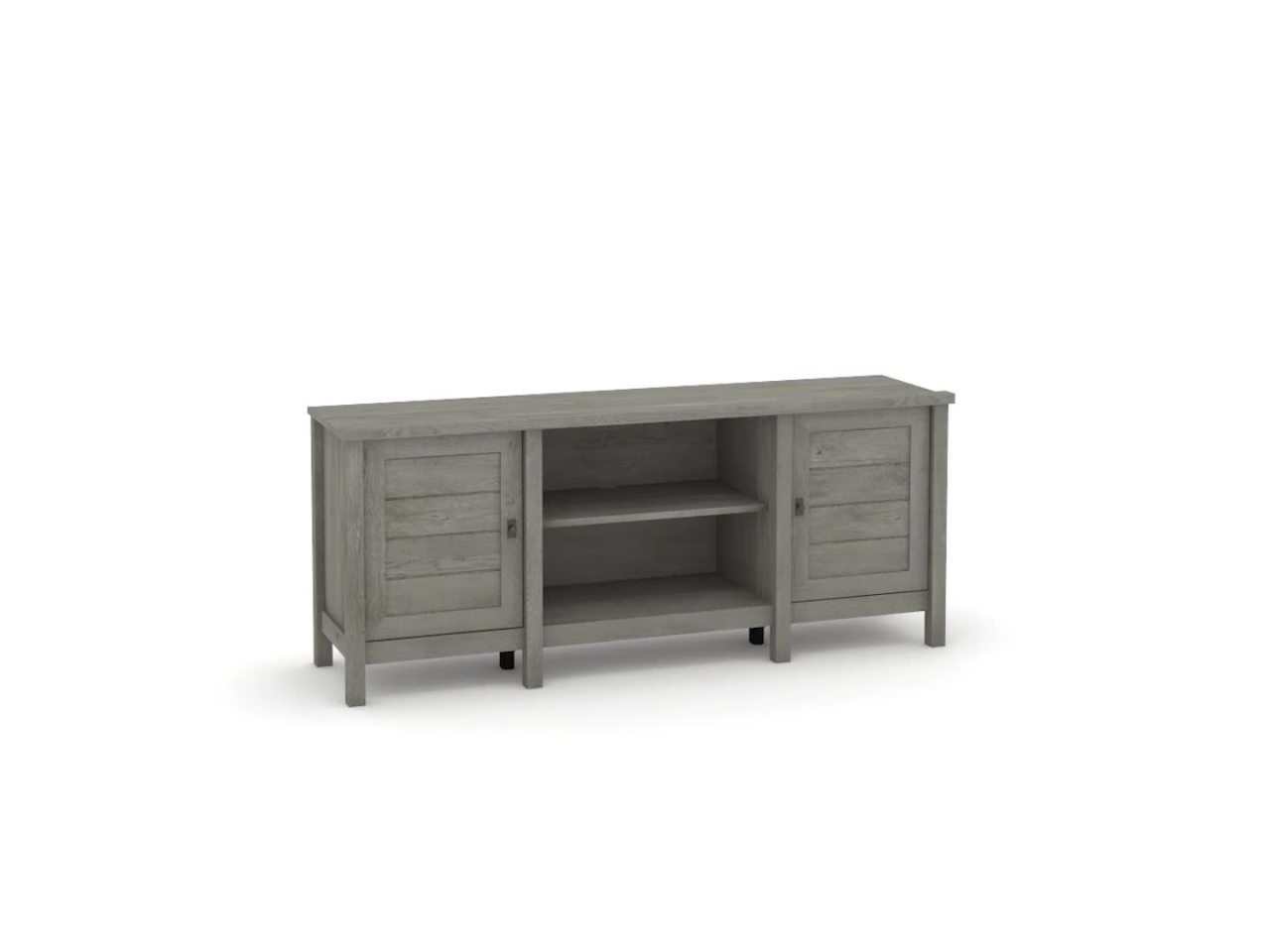 thumbnail video image 2 of Sauder Cottage Road TV Stand/Credenza, For TV's up to 65", Mystic Oak Finish, 2 of 12