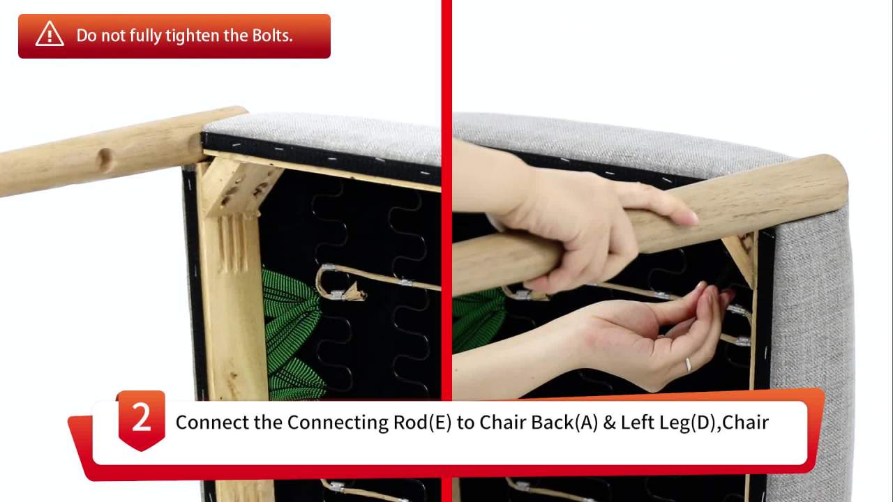 thumbnail video image 2 of Noble House Fernleaf Fabric Upholstered Wood Dining Chairs, Set of 2, Light Ash and Gray, 2 of 11