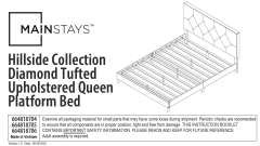 Mainstays Hillside Diamond Tufted Upholstered Queen Platform Bed, Gray - image 2 of 16