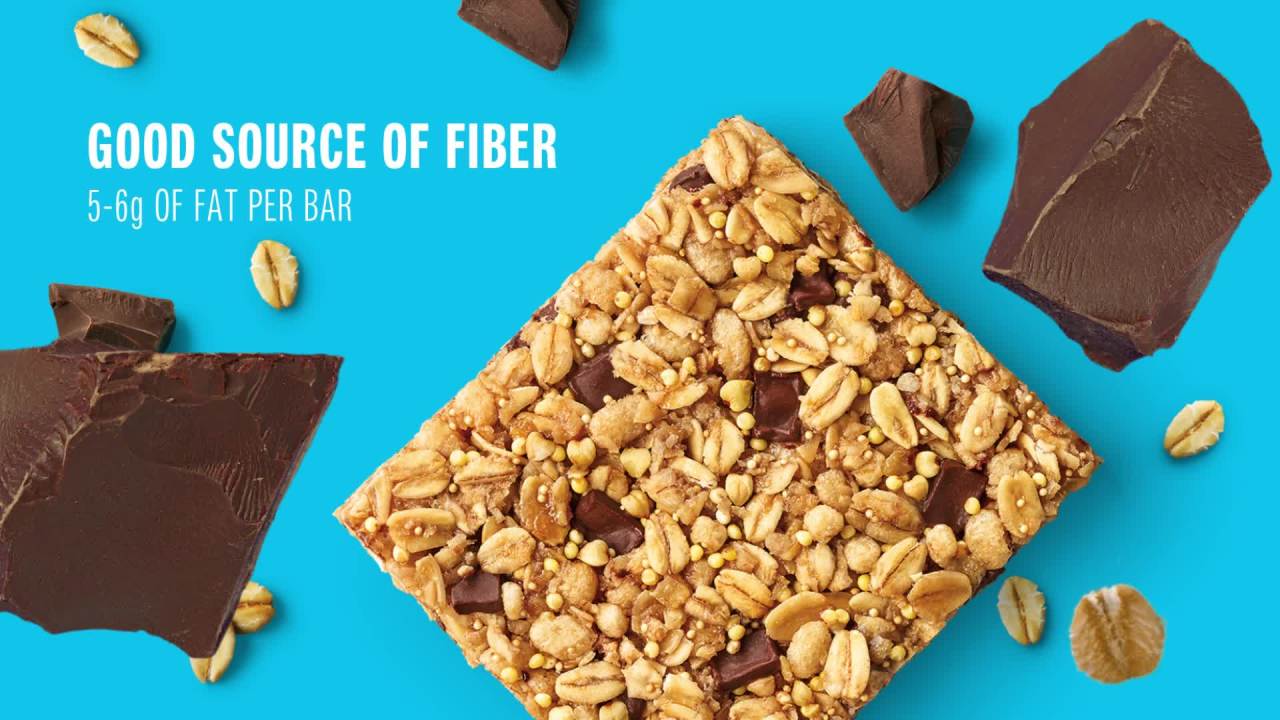 thumbnail video image 2 of KIND Healthy Grains Energy Peanut Butter Dark Chocolate Snack Bars, 10 Count, Cardboard Box, 2 of 7