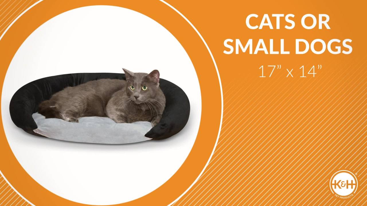 thumbnail video image 2 of K&H Self-Warming Bolster Bed, 2 of 8