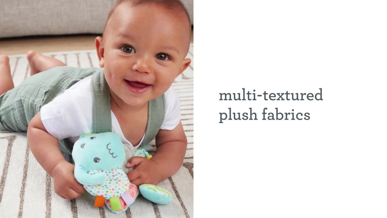 thumbnail video image 2 of Infantino Pull & Play Jittery Pal Sensory Baby Toy, 6-12 Months, Multicolor Elephant, 2 of 9