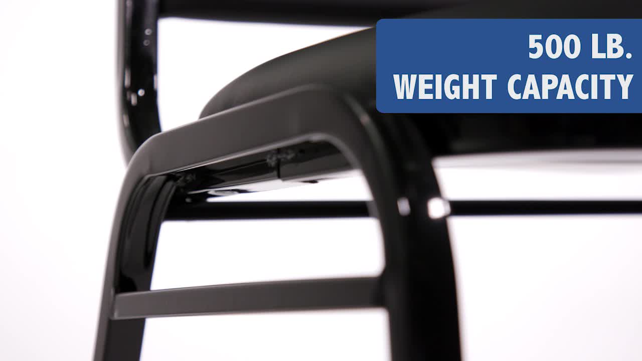 thumbnail video image 2 of Flash Furniture HERCULES Series Trapezoidal Back Stacking Banquet Chair in Black Vinyl - Black Frame, 2 of 17