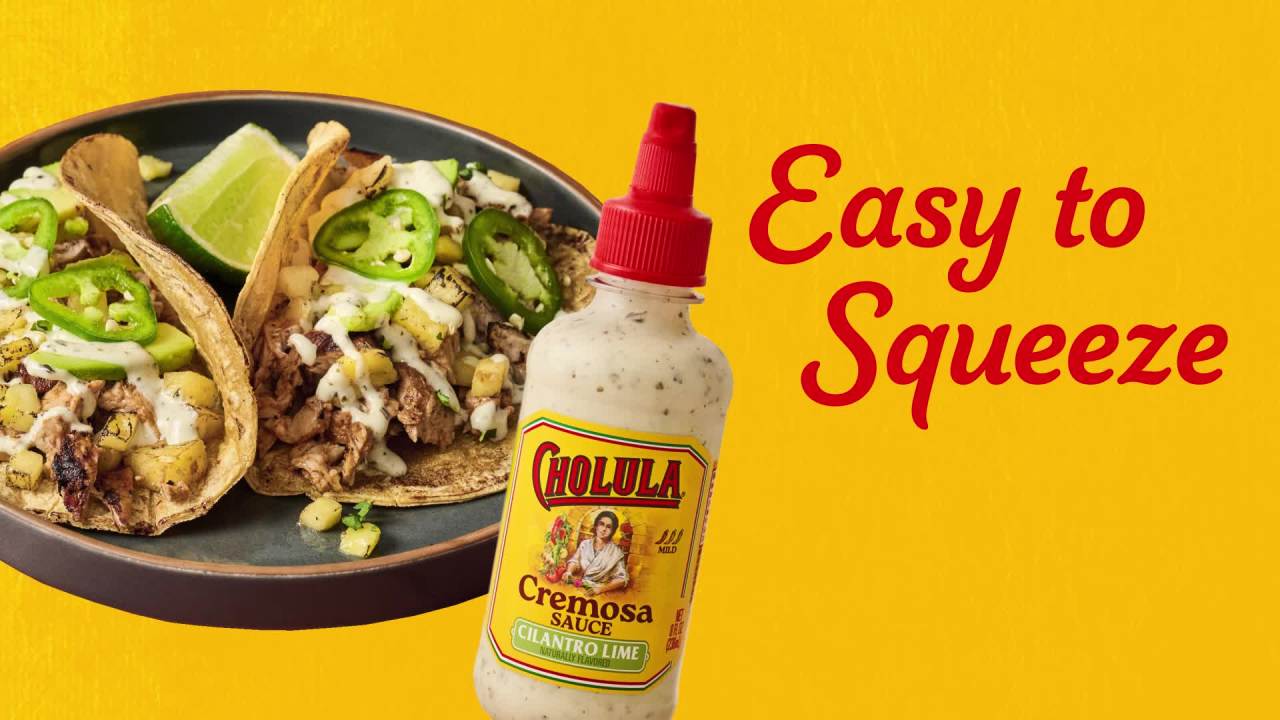 thumbnail video image 2 of Cholula Cilantro Lime Cremosa Sauce, 8.0 fl oz Bottle, 2 of 24