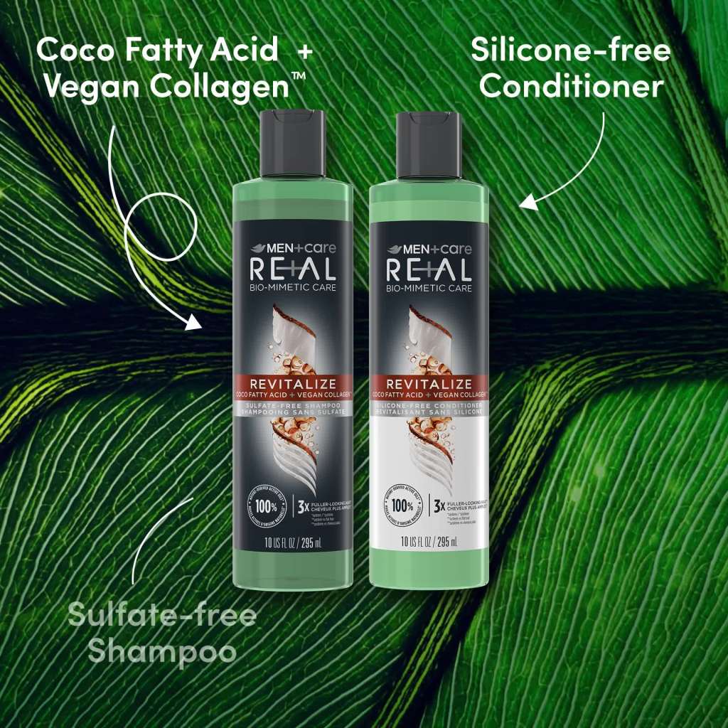 thumbnail video image 2 of Dove Men+Care Real Bio-Mimetic Care Daily Conditioner with Vegan Collagen All Hair Types, 10 fl oz, 2 of 10