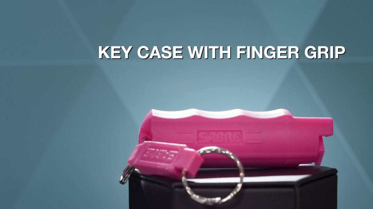 thumbnail video image 2 of SABRE Pepper Spray with Quick Release, Helps Fight Breast Cancer, Pink, 2 of 10