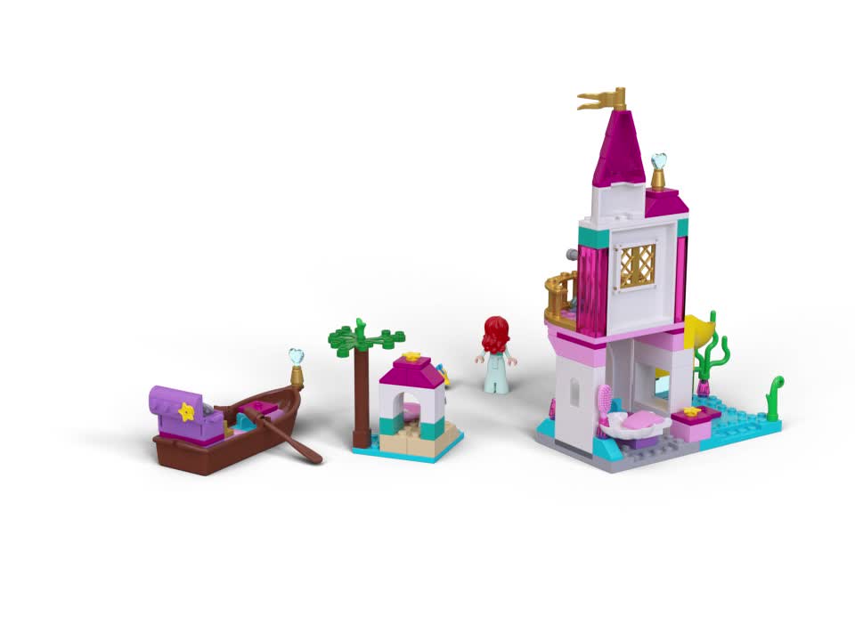 thumbnail video image 2 of LEGO Disney Princess Ariel's Seaside Castle Building Set 41160, 2 of 8