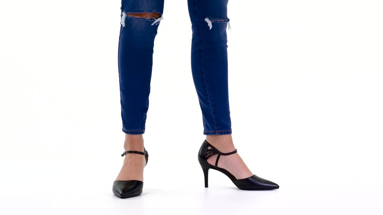 thumbnail video image 2 of Brinley Co. Womens Cut-out Ankle Strap Pump, 2 of 6