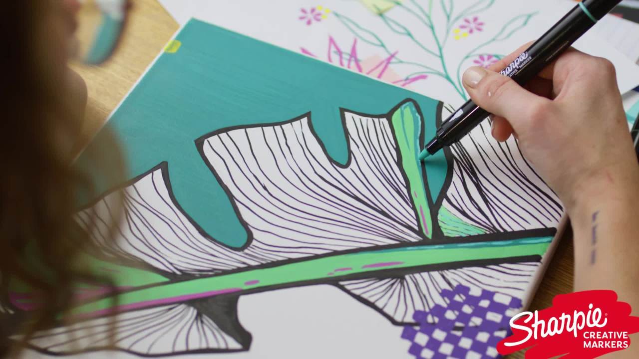 thumbnail video image 2 of Sharpie Creative Markers, Water-Based Acrylic Markers, Bullet Tip, Assorted Colors, 5 Count, 2 of 11