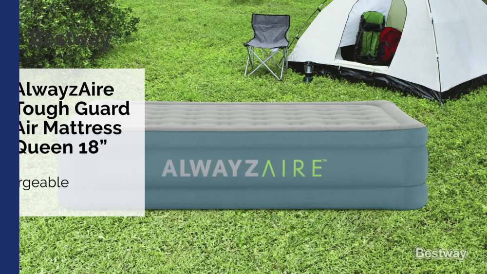 AlwayzAire Tough Guard 18" Queen Air Mattress with Rechargeable Pump