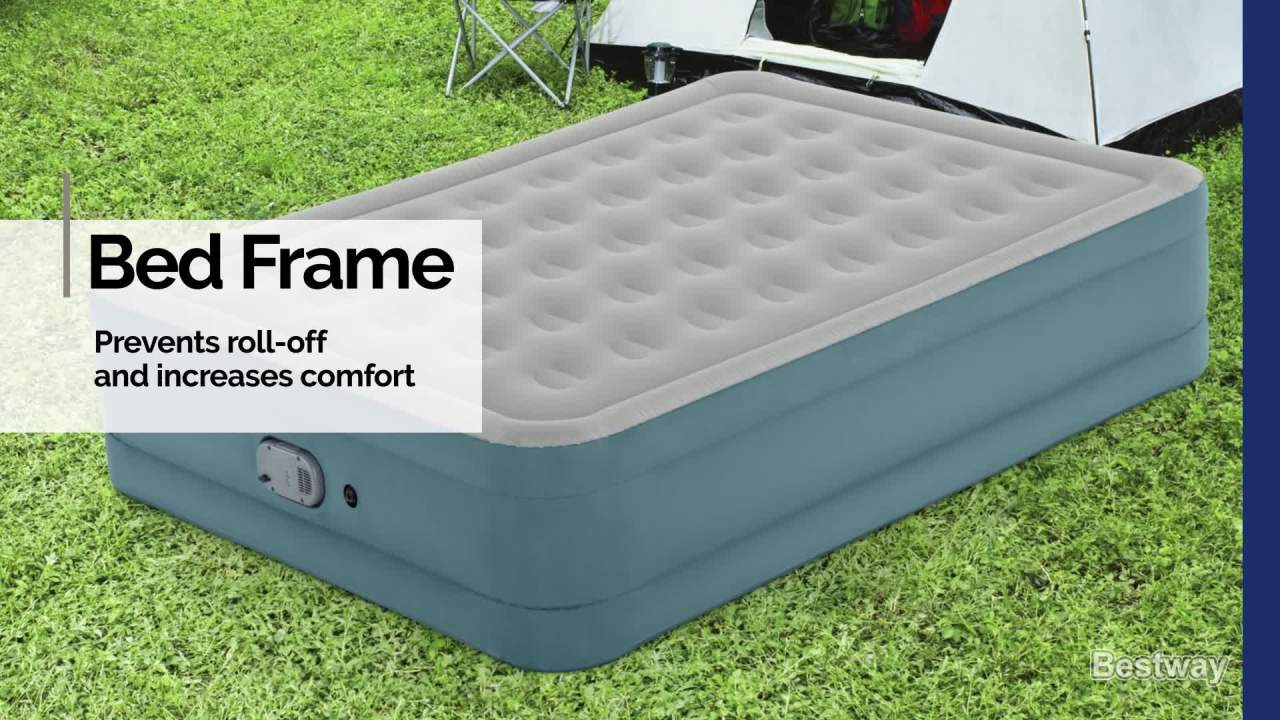 thumbnail video image 2 of AlwayzAire Tough Guard 18" Queen Air Mattress with Rechargeable Pump, 2 of 9